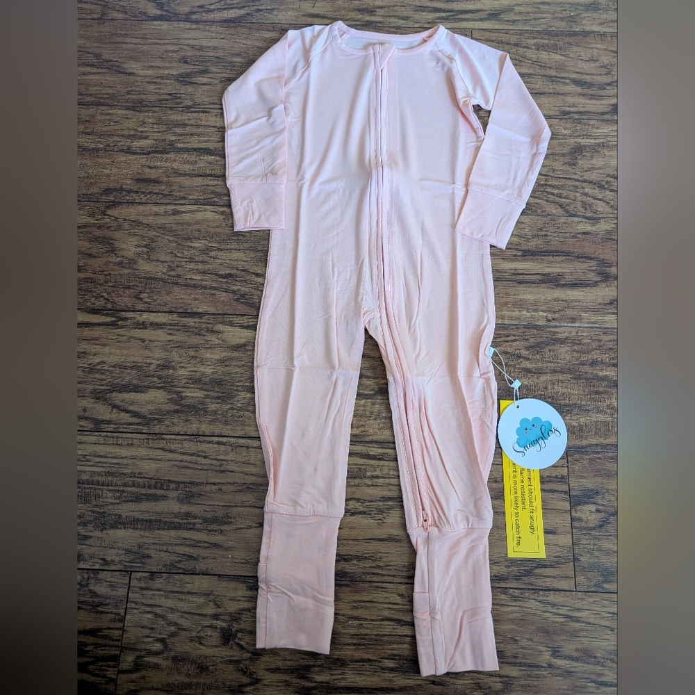 NWT‎ Bamboo Baby Pink 2 Way Zip Convertible Footie Pajamas